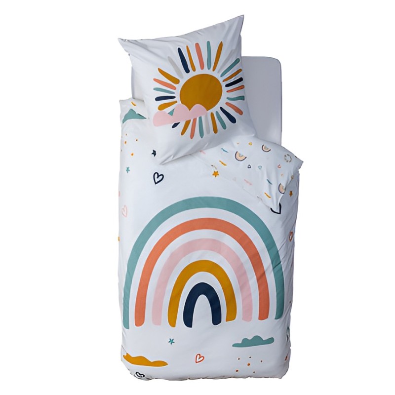 Set lenjerie de pat pentru copii Rainbow, bumbac, multicolor, 140x200 cm, 174018O