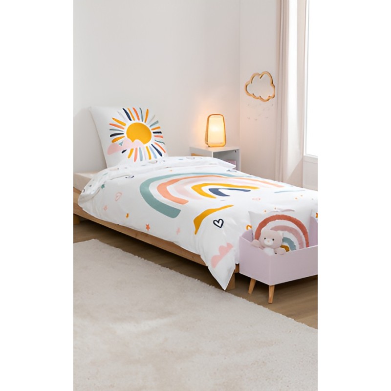 Set lenjerie de pat pentru copii Rainbow, bumbac, multicolor, 140x200 cm, 174018O