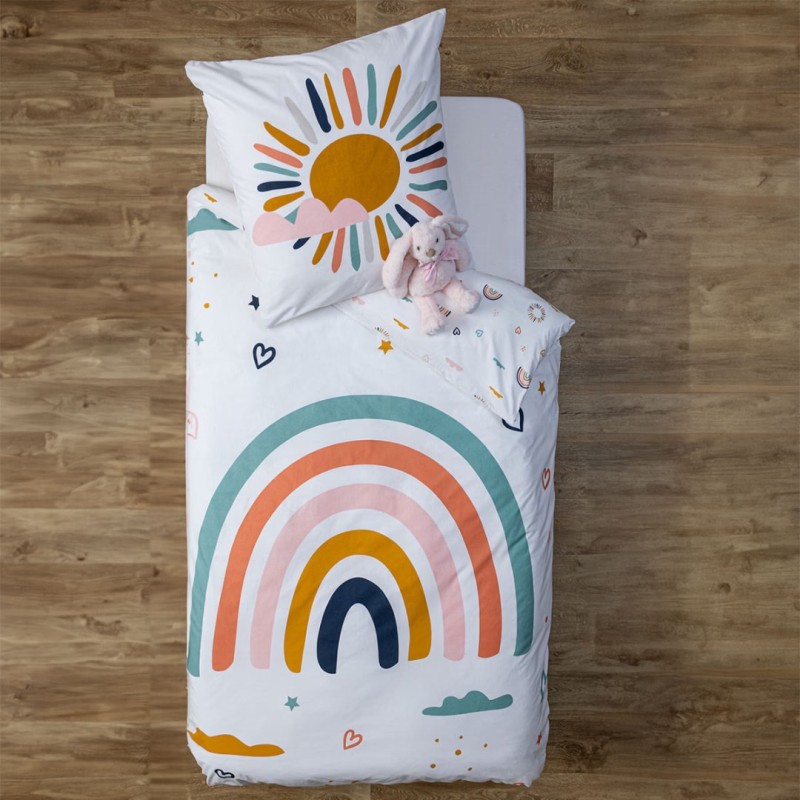 Set lenjerie de pat pentru copii Rainbow, bumbac, multicolor, 140x200 cm, 174018O