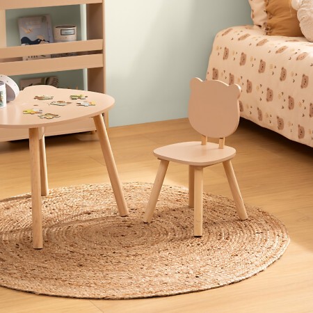 Scaun copii Bear, MDF, bej, H.49 cm, 174315C 