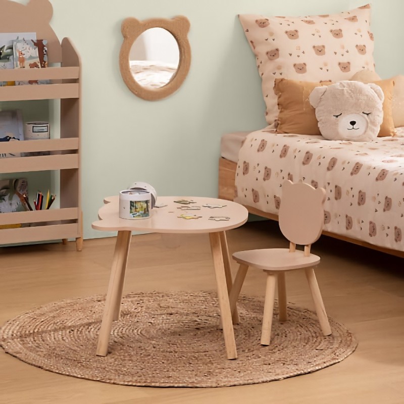 Scaun copii Bear, MDF, bej, H.49 cm, 174315C