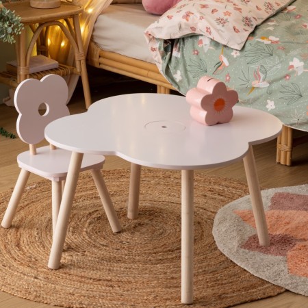 Masuta pentru copii Flower, lemn si MDF, roz, L.51 cm, 174318B