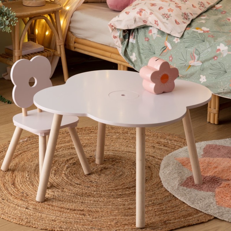 Masuta pentru copii Flower, lemn si MDF, roz, L.51 cm, 174318B