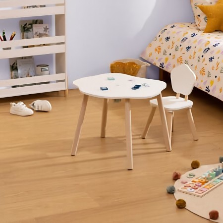 Masa copii Organic, lemn, MDF, alba, L.55 cm, 174318D 