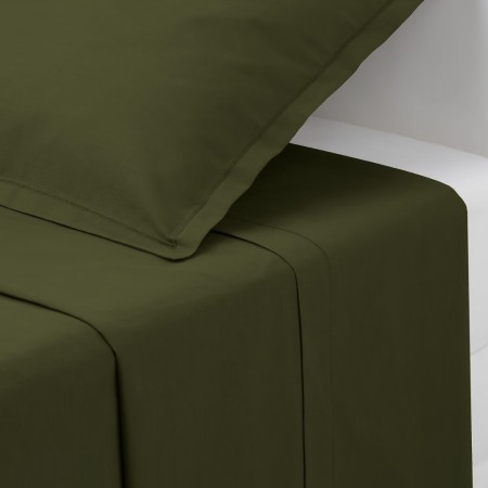 Cearceaf de pat, bumbac, verde khaki, 180x290 cm, 178575H
