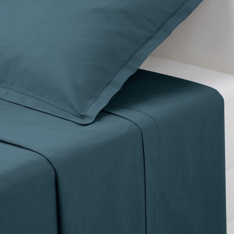 Cearceaf de pat, bumbac, bleu, 240x290 cm, 178576E