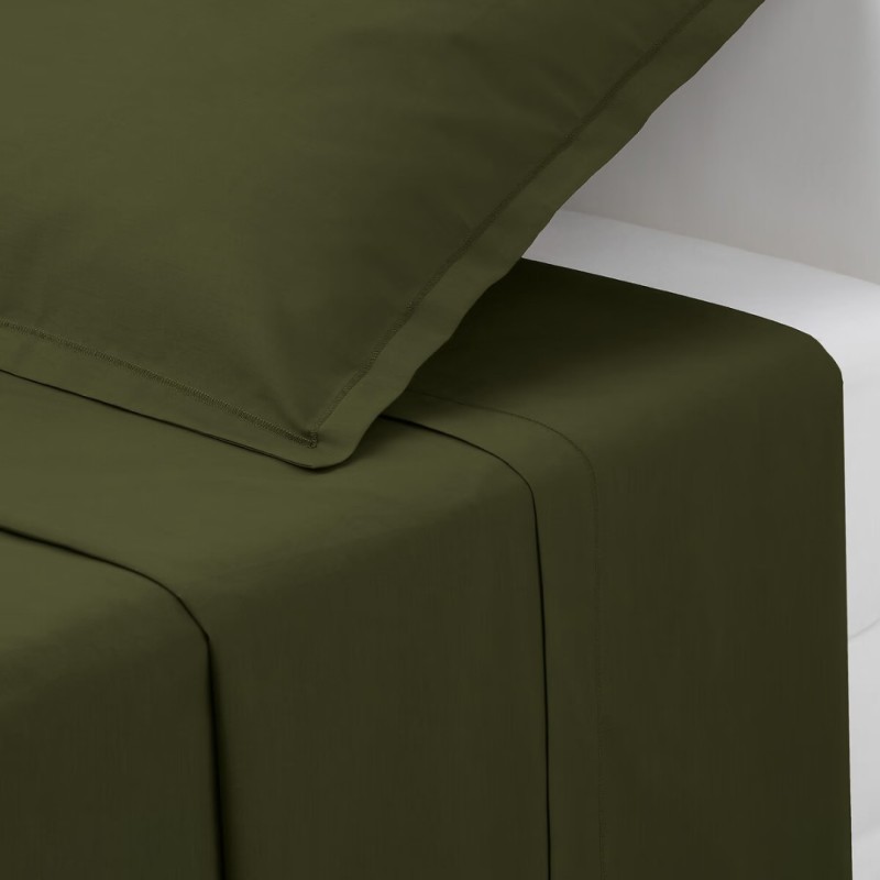 Cearceaf de pat, bumbac, verde khaki, 240x290 cm, 178576H