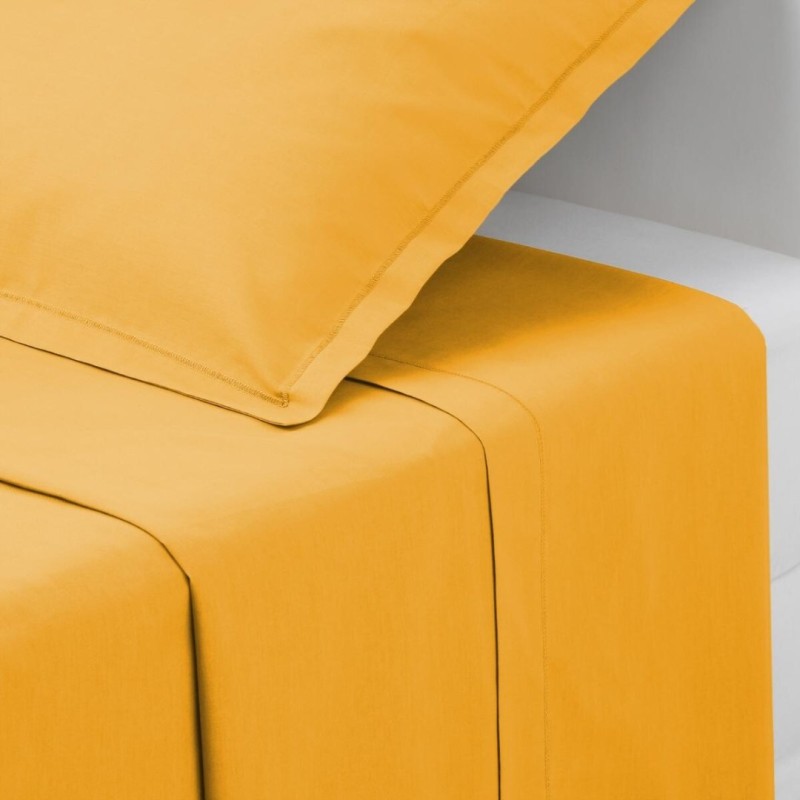 Cearceaf de pat, bumbac, galben mustar, 240x290 cm, 178576R
