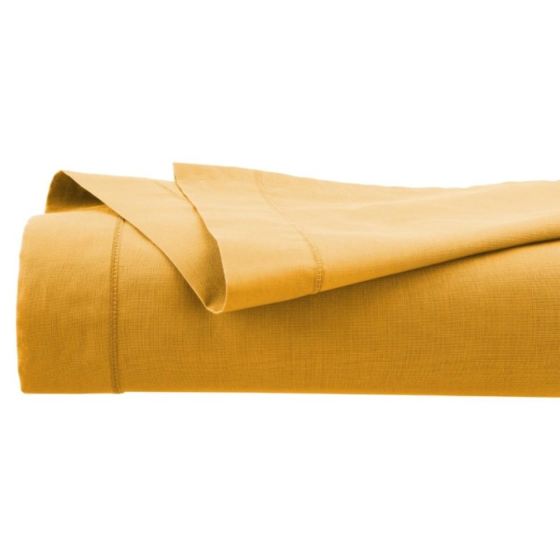 Cearceaf de pat, bumbac, galben mustar, 240x290 cm, 178576R