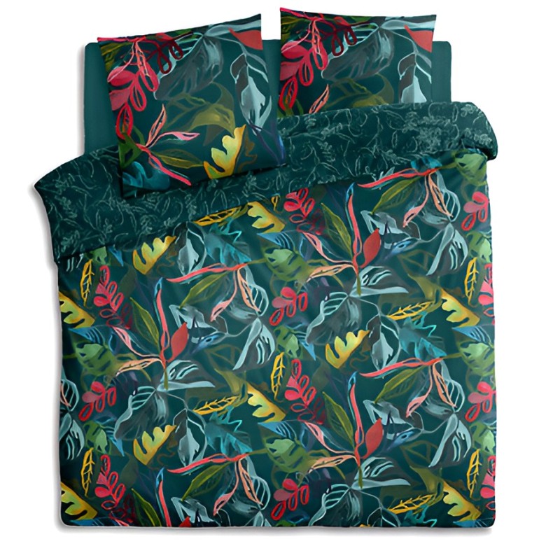 Lenjerie de pat Selva, 2 persoane, 3 piese, bumbac, bleu, 240x220 cm, 178600