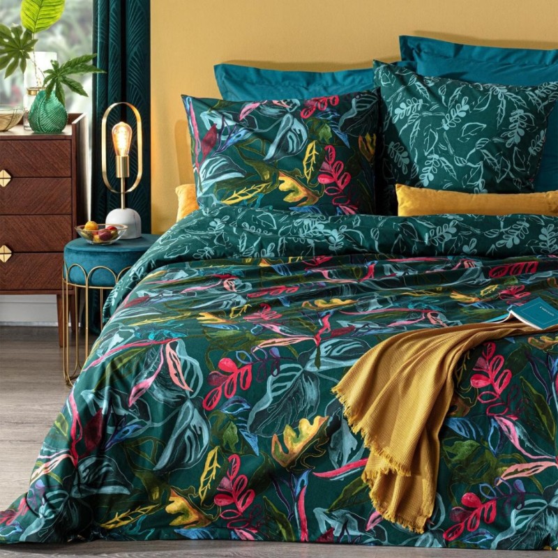 Lenjerie de pat Selva, 2 persoane, 3 piese, bumbac, bleu, 240x220 cm, 178600
