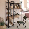 Raft Edena, 5 polite lemn, structura metal negru, H.180 cm, 179052