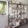 Raft Edena, 5 polite lemn, structura metal negru, H.180 cm, 179053