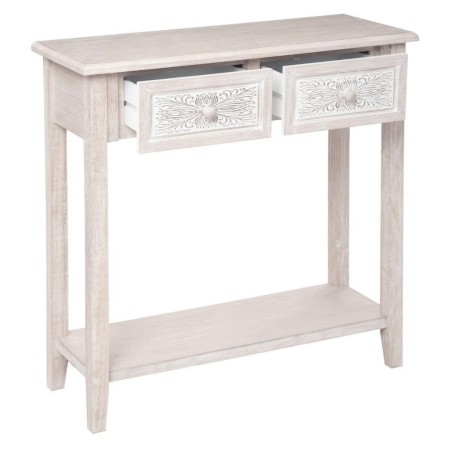 Consola din lemn si MDF, 2 sertare si raft, Hina, L. 80 cm, 179092
