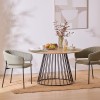 Masa dining Rayo, metal, bej, blat MDF, D.120 cm, 179166C