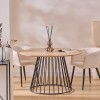 Masa dining Rayo, metal, bej, blat MDF, D.120 cm, 179166C