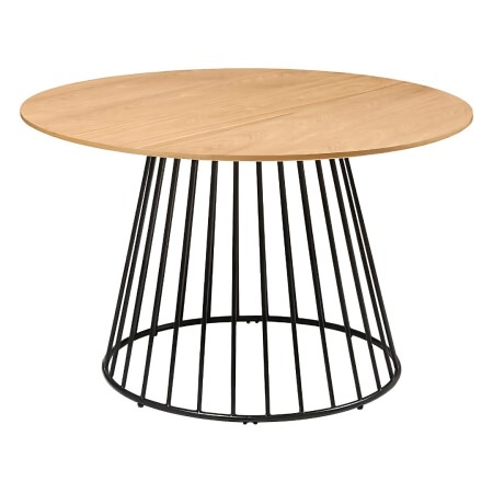 Masa dining Rayo, metal, bej, blat MDF, D.120 cm, 179166C 