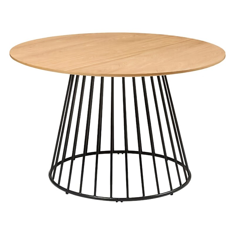 Masa dining Rayo, metal, bej, blat MDF, D.120 cm, 179166C