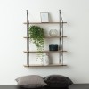 Raft de perete Iris, metal negru, 4 polite din MDF, H.81 cm, 179497