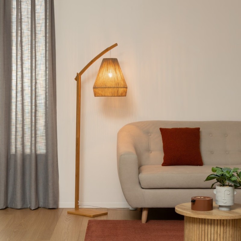 Lampadar Palm, bambus, natural, 1XE27, H.158 cm, 182411