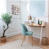 Scaun dining Slano, picioare metal, poliester verde celadon, H.84 cm, 184909B