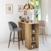 Scaun bar Celeste, picioare metal, velur bej, H.106 cm, 185107A