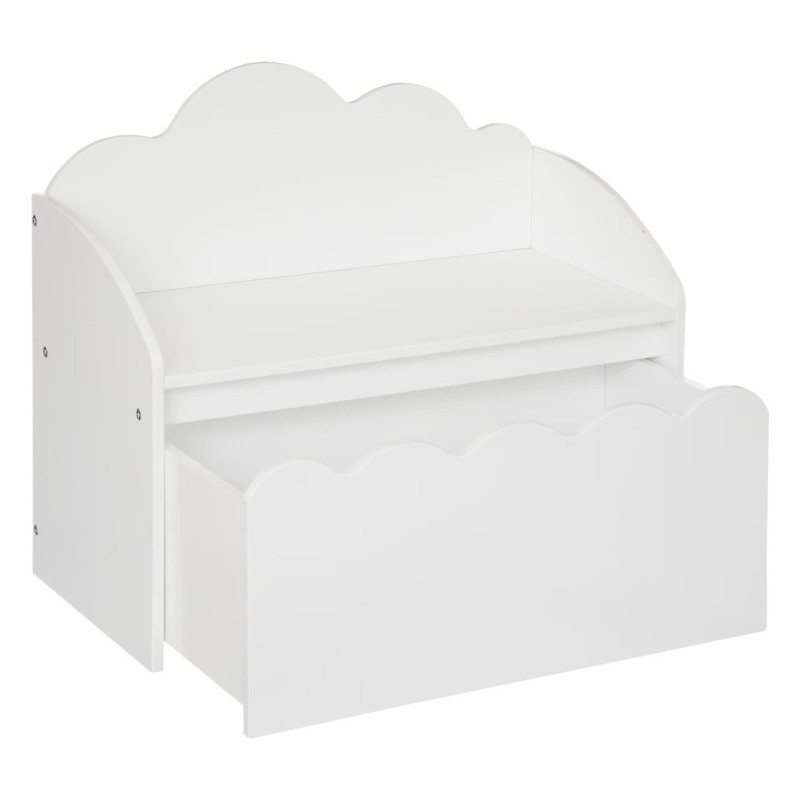 Banca de depozitare Cloud, lemn, alb, H. 30 cm, 188242
