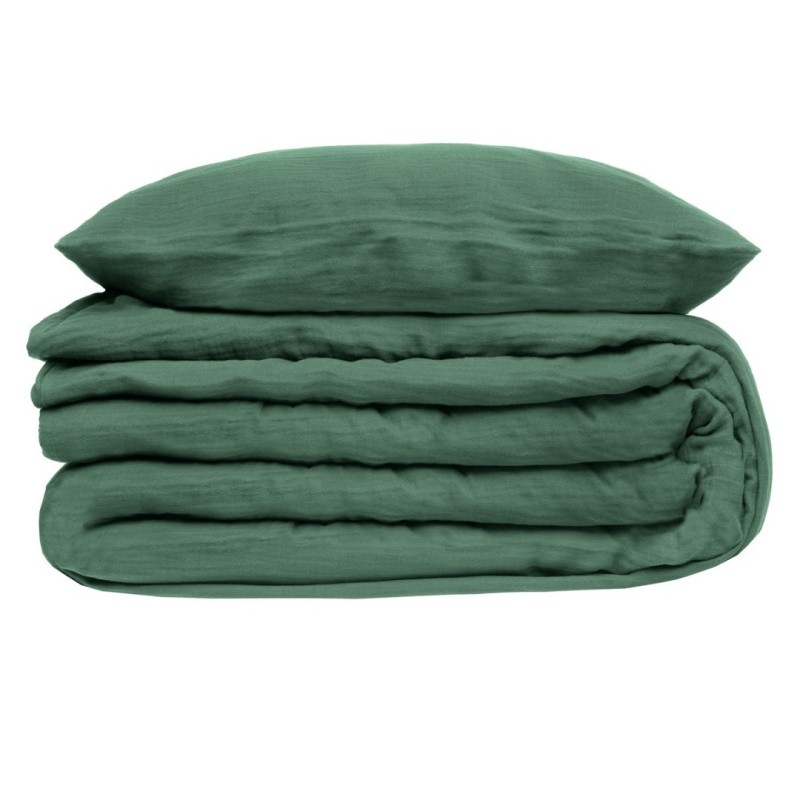 Lenjerie de pat Flora, 2 persoane, 3 piese, bumbac, verde celadon, 240x220 cm, 188578H