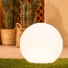 Lampa de exterior Ball, polipropilena, alba, reincarcabil, D.30 cm, 190609