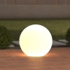 Lampa de exterior Ball, polipropilena, alba, reincarcabil, D.30 cm, 190609