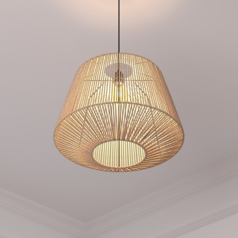 Suspensie Jily, metal, ratan, 1XE27, D.48 cm, 190631