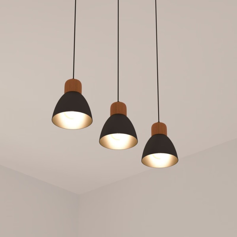 Lustra Interior Desy, metal, negru, 3xE27, L.64 cm, 190633