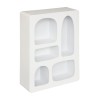 Raft de perete Rivi, lemn, 5 compartimente, alb, H.65 cm, 193212