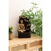 Fantana decorativa Buddha, polirasina, auriu, H.40 cm, 193289