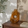 Vaza Donut, sticla, ambra, H.25 cm, 193825