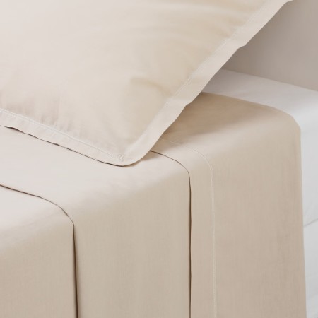 Cearceaf de pat, bumbac percale, bej, 180x290 cm, 194360D