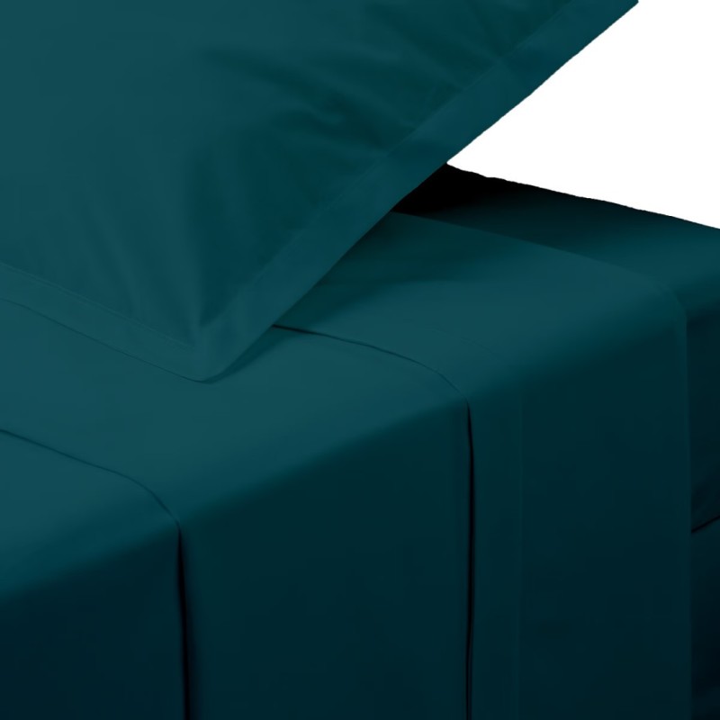 Cearceaf de pat, bumbac percale, bleu, 180x290 cm, 194360Q