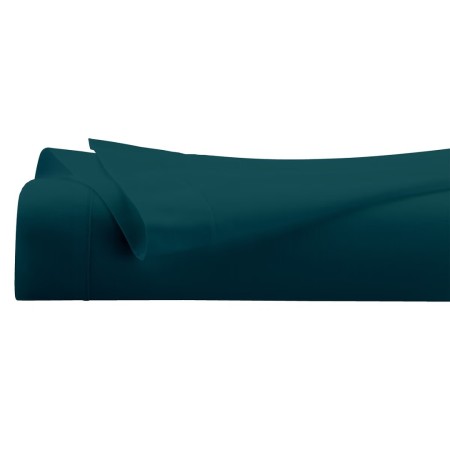 Cearceaf de pat, bumbac percale, bleu, 180x290 cm, 194360Q