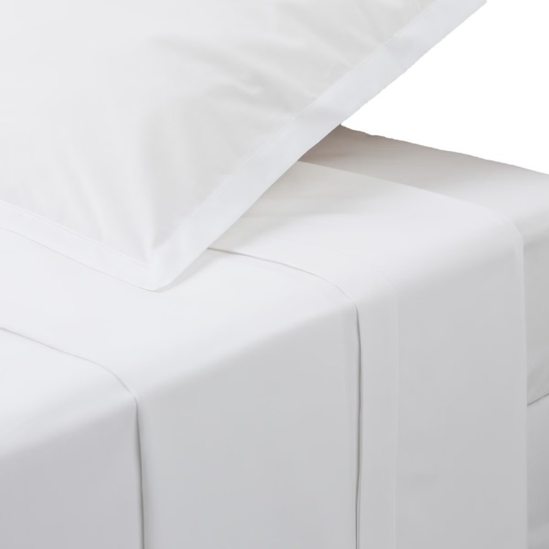 Cearceaf de pat, bumbac percale, alb, 180x290 cm, 194360Z