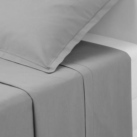 Cearceaf de pat, bumbac percale, gri, 240x290 cm, 194361B
