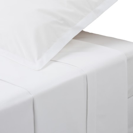 Cearceaf de pat, bumbac percale, alb, 240x290 cm, 194361Z