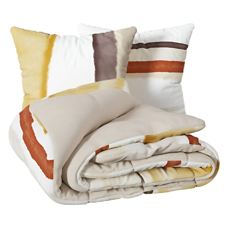 Lenjerie de pat Hana, 2 persoane, 3 piese, bumbac, galben mustar, 240x220 cm, 194364