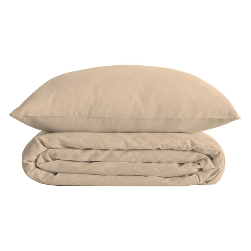 Lenjerie de pat Landiha, 2 persoane, 3 piese, bumbac, bej, 240x220 cm, 194369D