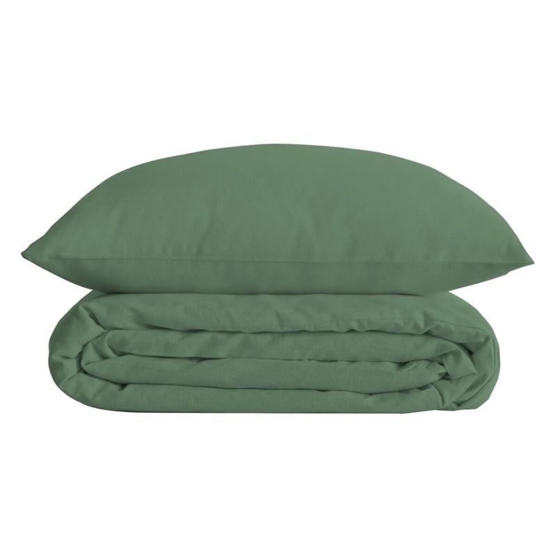 Lenjerie de pat Landiha, 2 persoane, 3 piese, bumbac, verde jad, 240x220 cm, 194369K