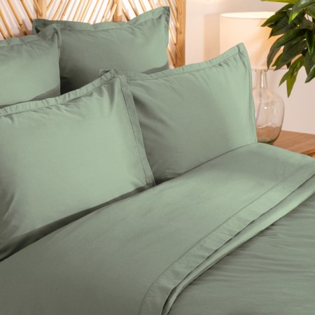 Lenjerie de pat Landiha, 2 persoane, 3 piese, bumbac, verde jad, 240x220 cm, 194369K