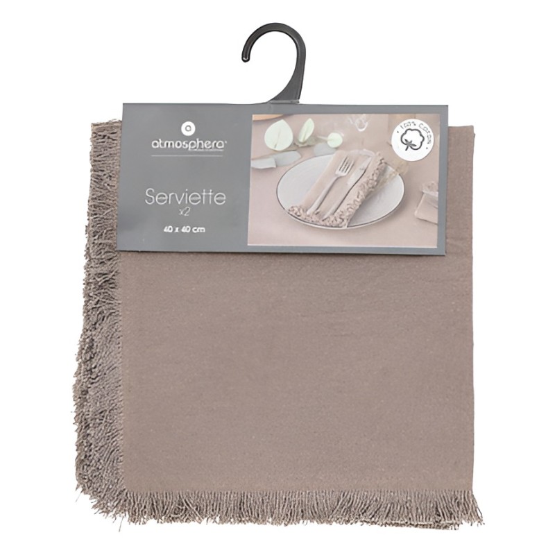 Set 2 servetele Maha, bumbac, gri, 40x40 cm, 194372B