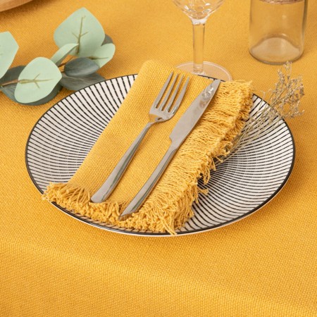 Set 2 servetele Maha, bumbac, galben mustar, 40x40 cm, 194372K
