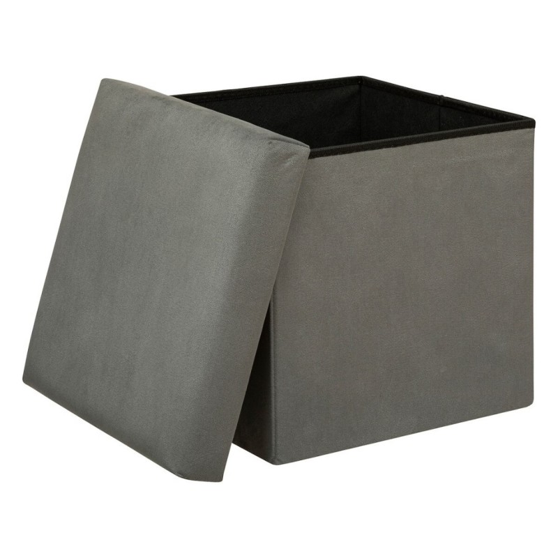 Taburet Lilou, MDF, poliester, gri, pliabil, 38X38 cm, 197332A