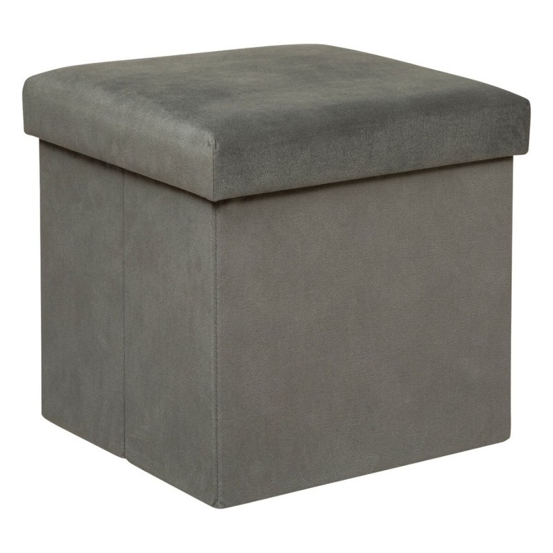 Taburet Lilou, MDF, poliester, gri, pliabil, 38X38 cm, 197332A