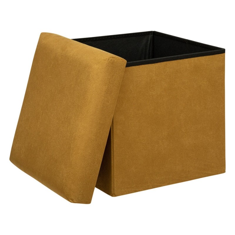 Taburet Lilou, MDF, poliester, galben mustar, pliabil, 38X38 cm, 197332B